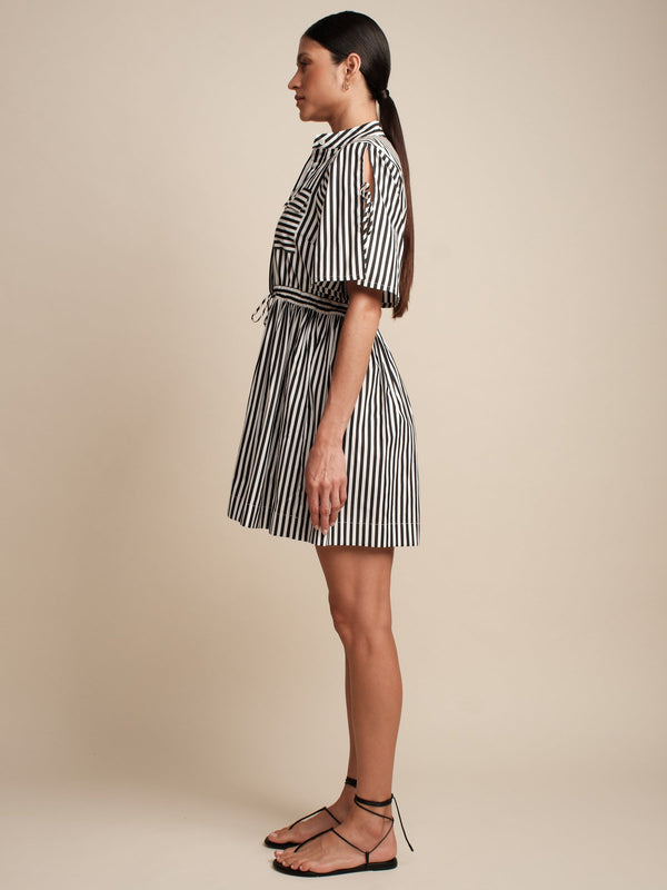 Febe Dress Black-White Stripe