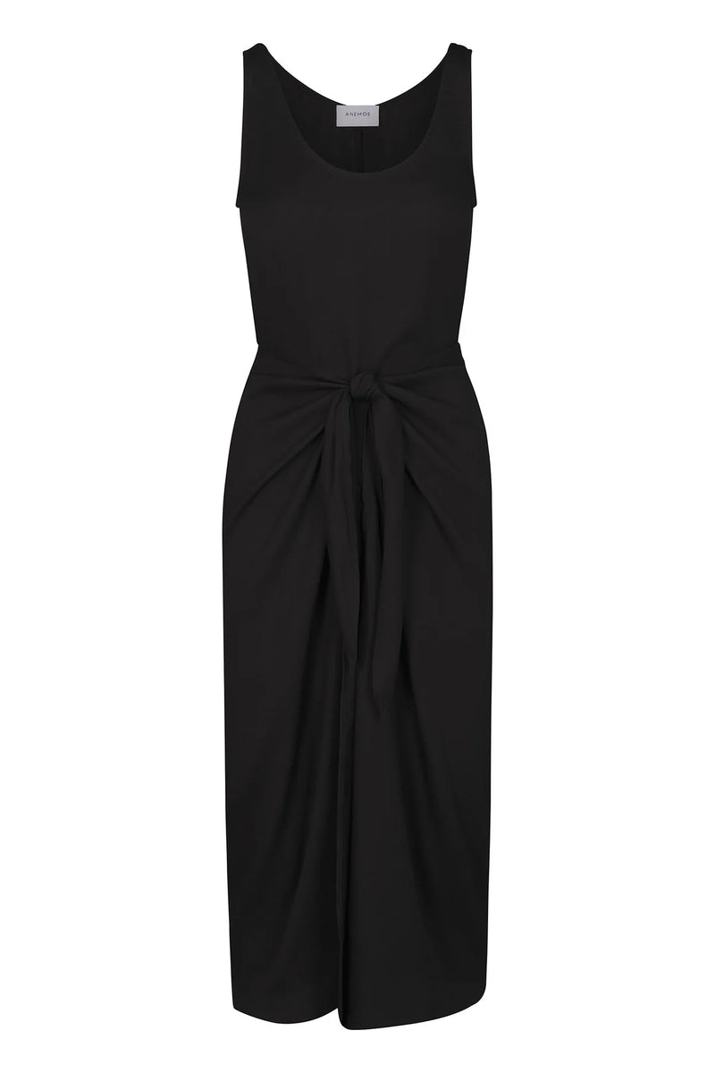 D.K. Midi Wrap Dress Black