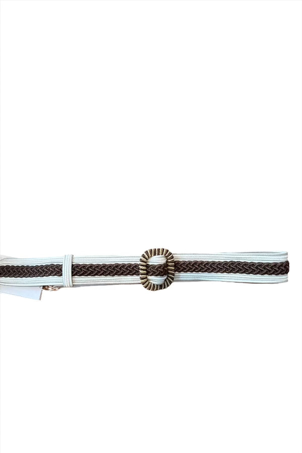 Anselm Square Braided Belt Ecru-Taupe