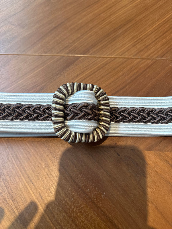 Anselm Square Braided Belt Ecru-Taupe