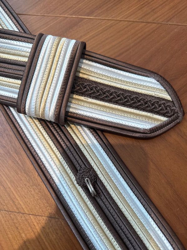 Anselm Tricolor Belt Taupe-Ecru-Eggshell