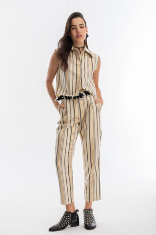 Rome Jacquard Pants Gold Stripe