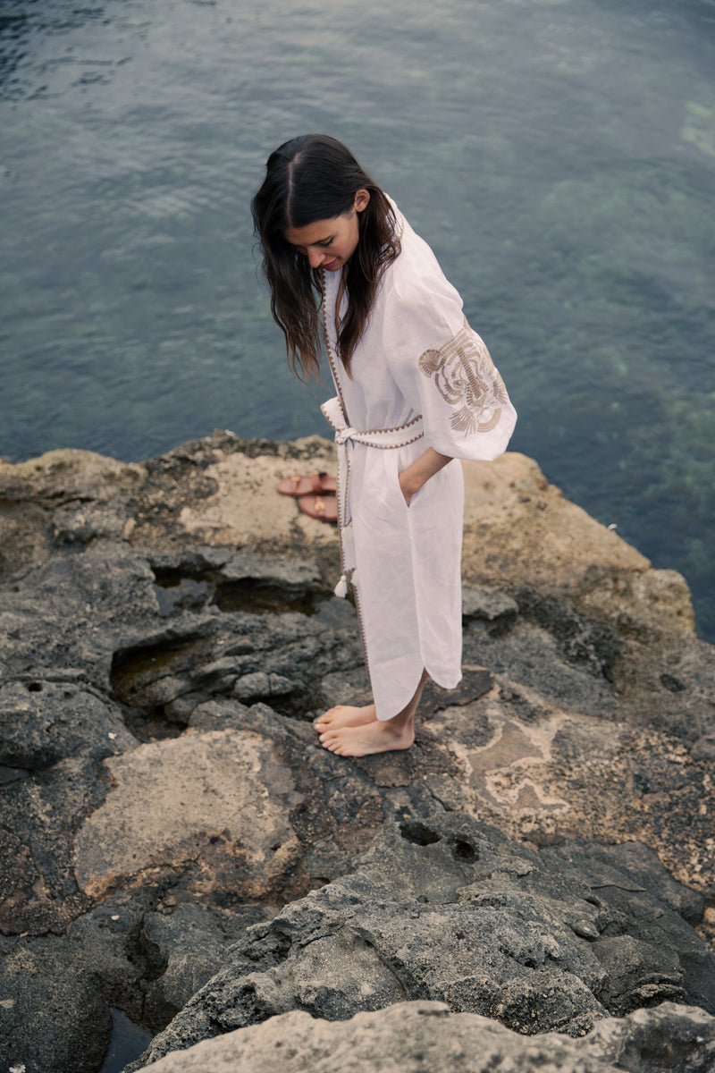 Linen Tunic Mosaico Embroidered