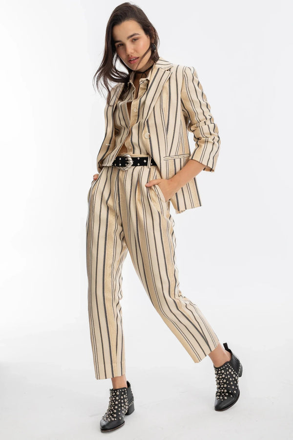 Rome Jacquard Pants Gold Stripe