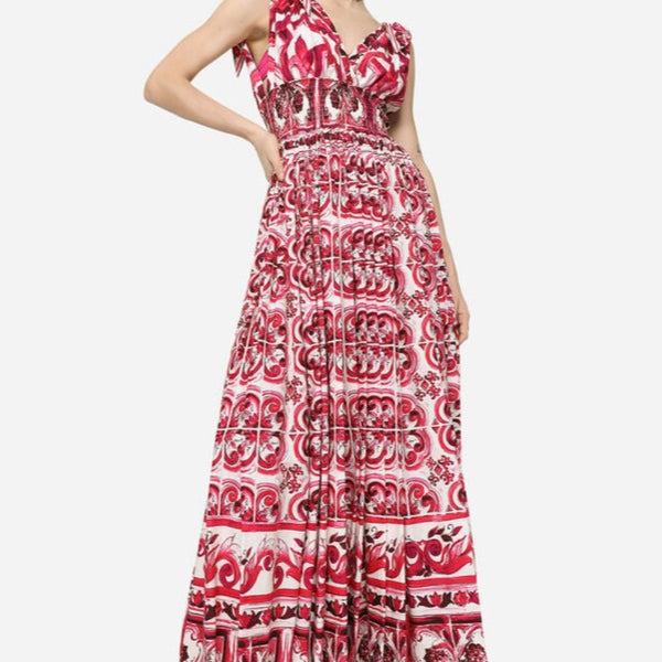 Long Majolica-Print Poplin Dress – CURIO at Faena Bazaar
