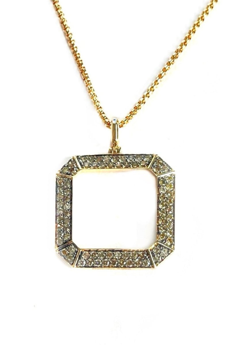 Open Square Diamond Necklace