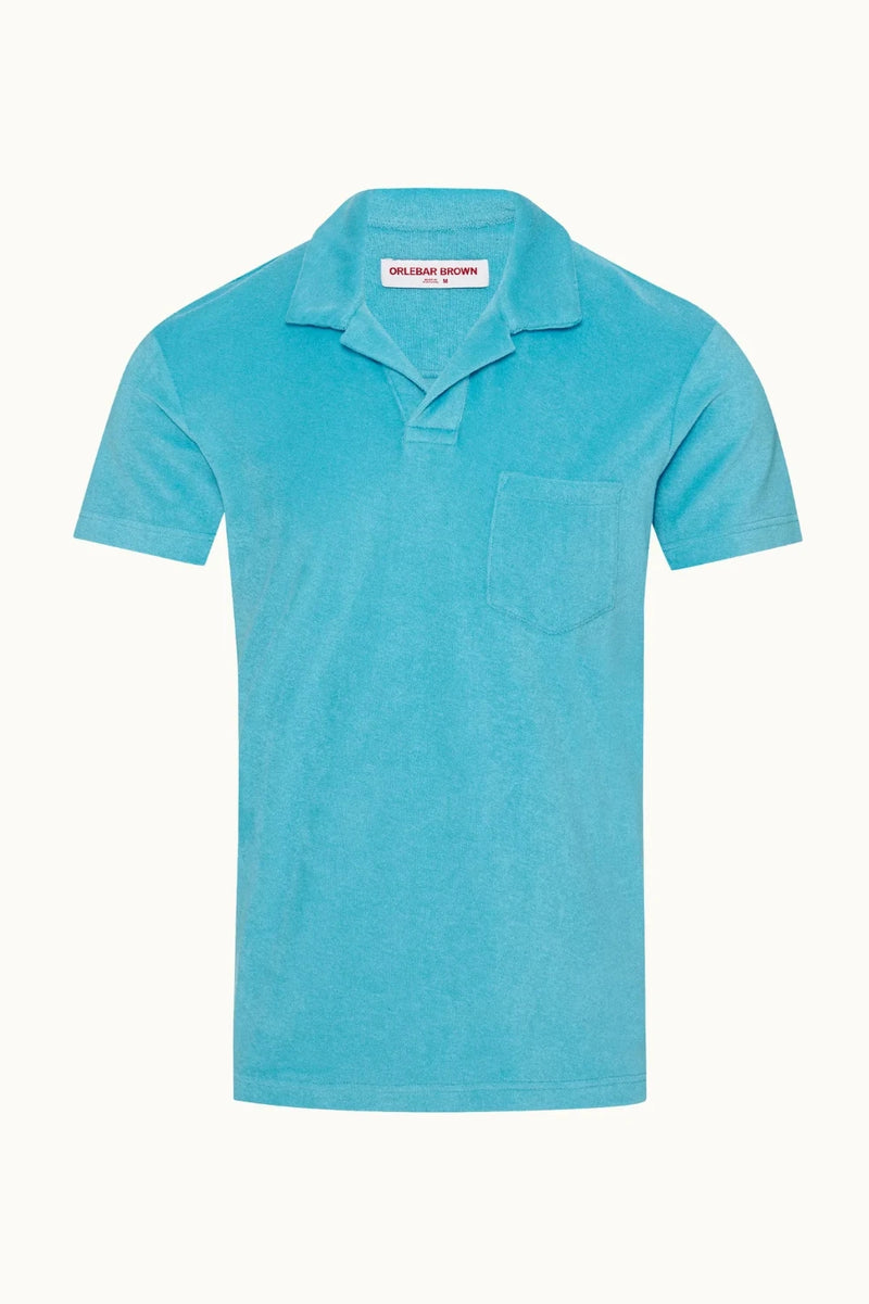 Terry Toweling Polo Aqua