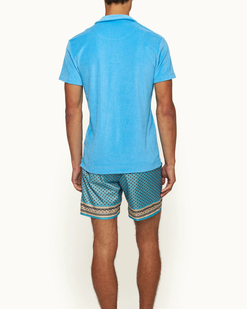 Terry Toweling Polo Aqua