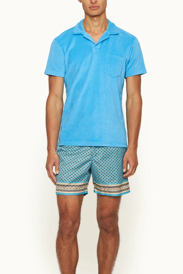 Terry Toweling Polo Aqua