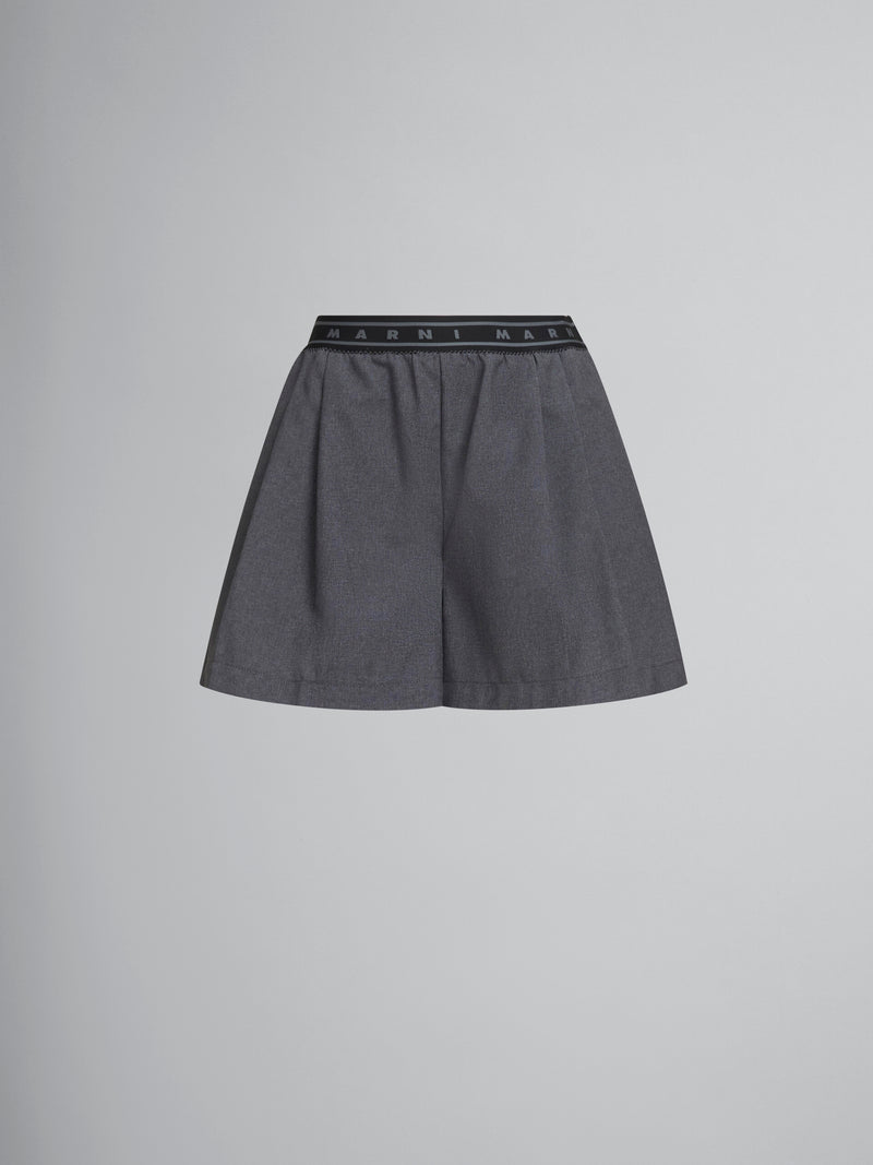 Grey wool shorts with Marni Symbol