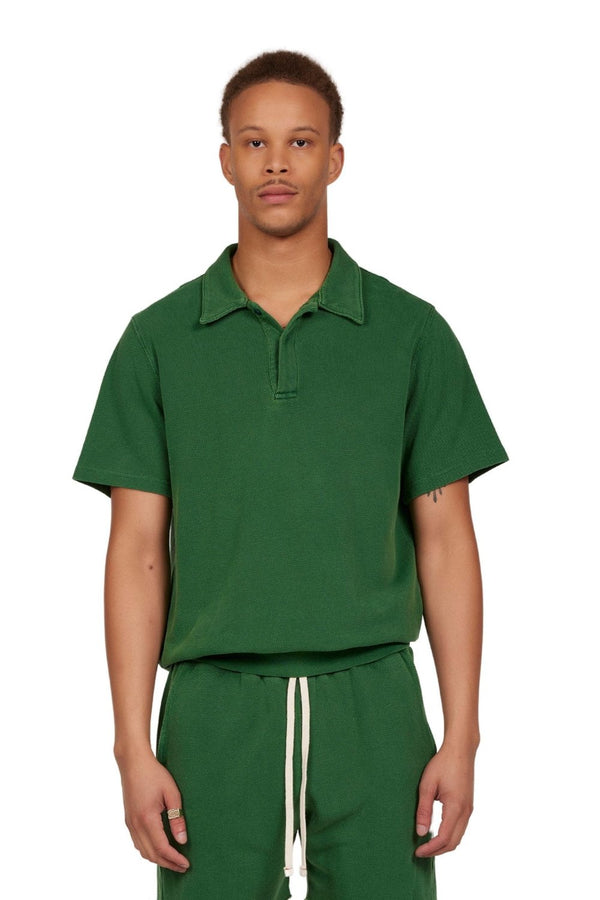 SS Tennis Polo Pebbled Washed Verde