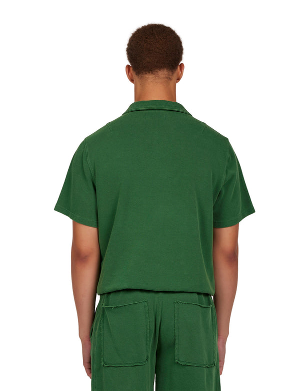 SS Tennis Polo Pebbled Washed Verde