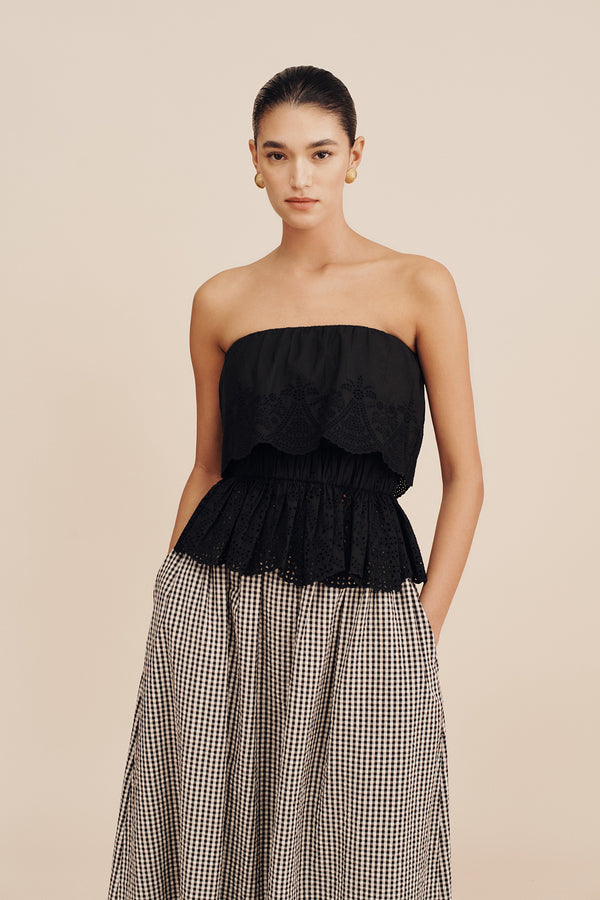 Beryl Strapless Top Black