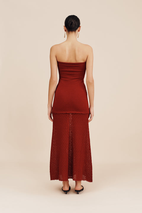 Romy Strapless Dress Chili