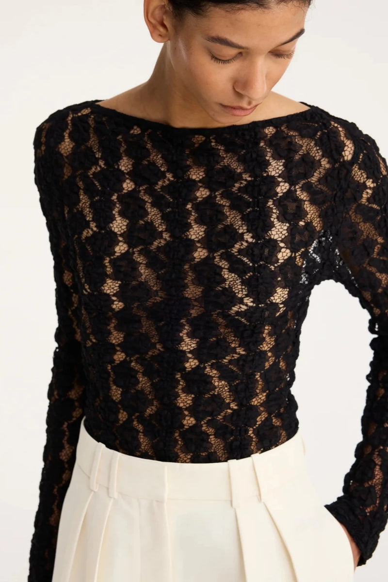 Lace Boat Neck Top