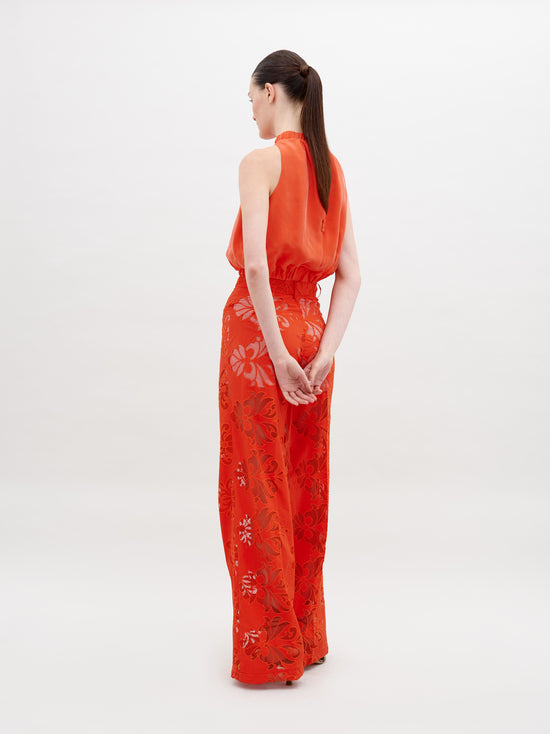 Emine Pant Rouge Embroidery