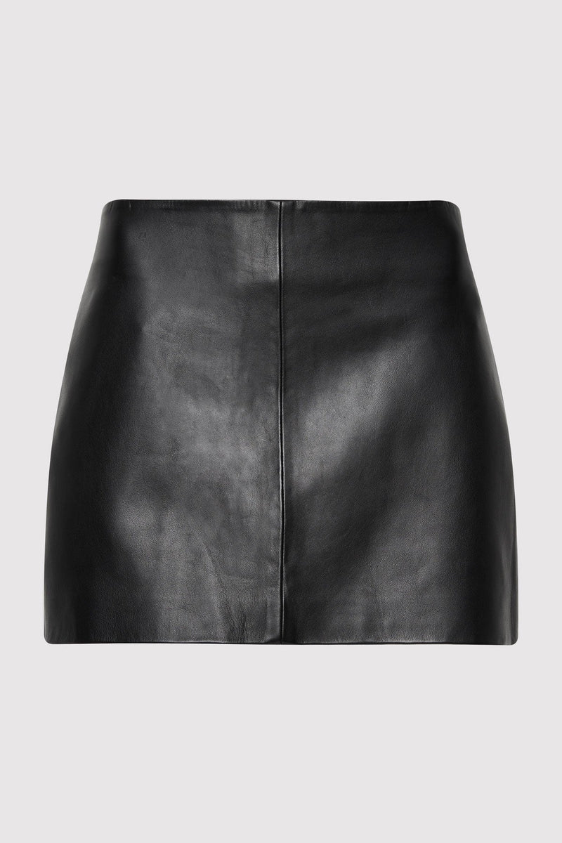 Leather Mini Skirt Black