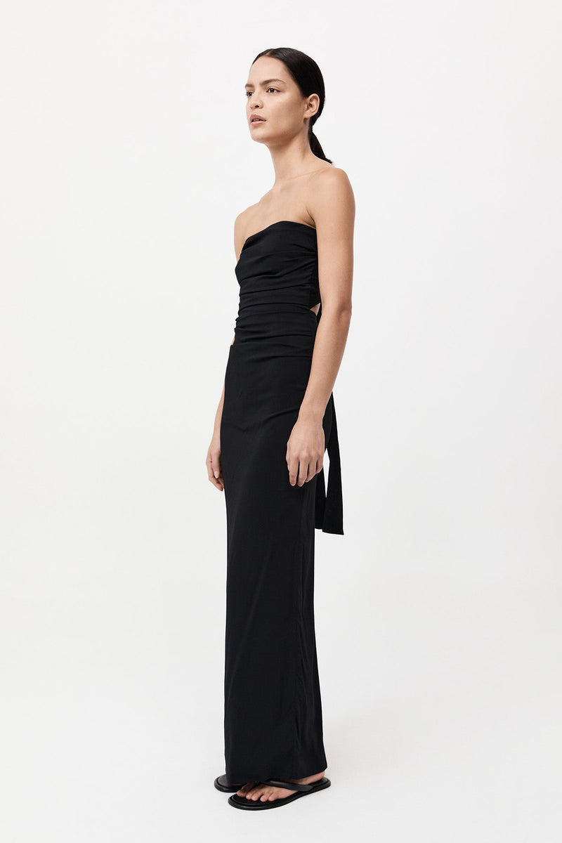 Strapless Tie Back Dress Black