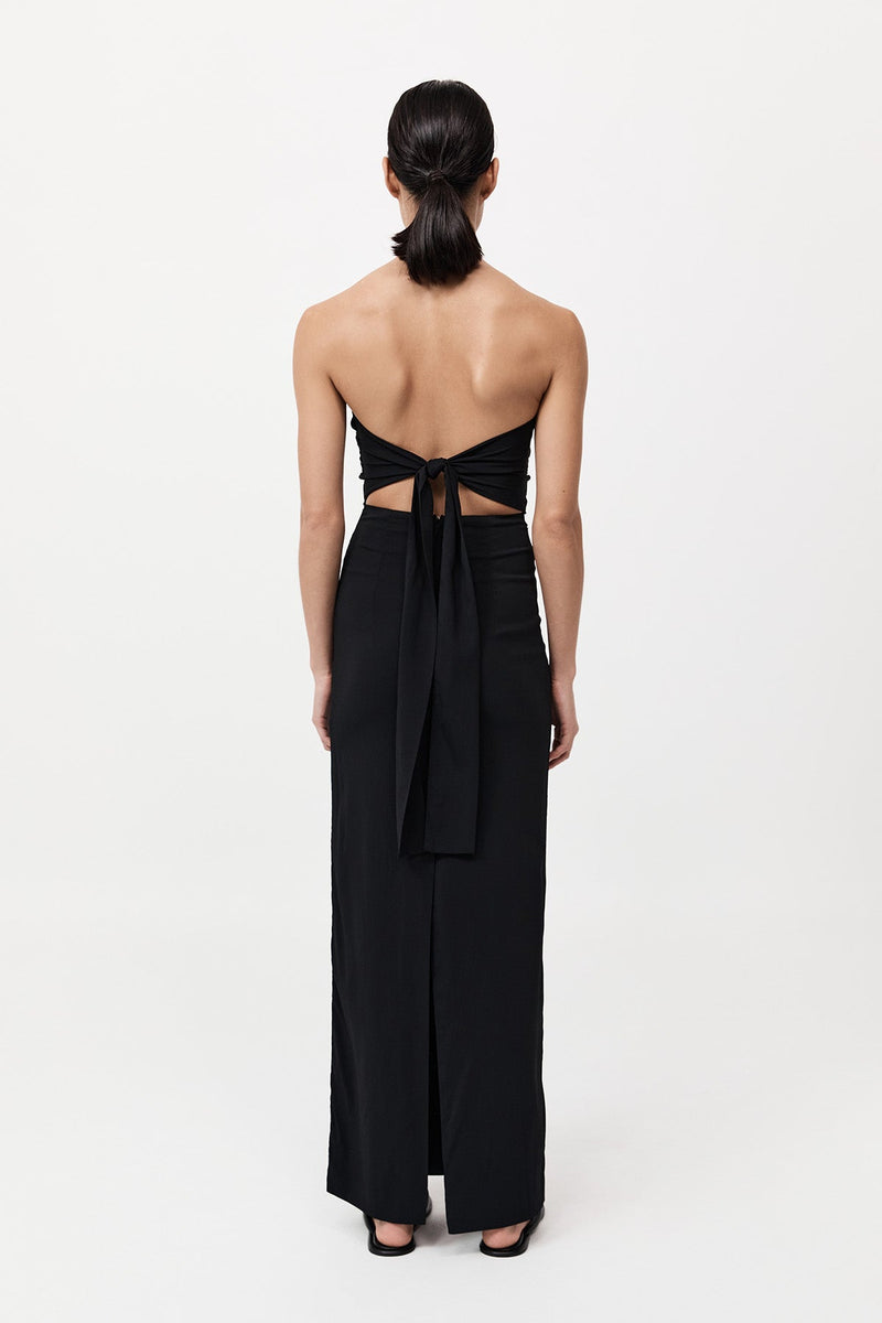 Strapless Tie Back Dress Black