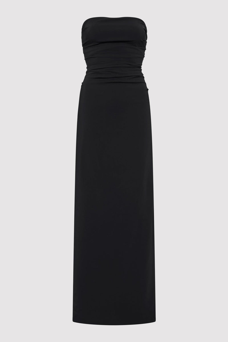 Strapless Tie Back Dress Black