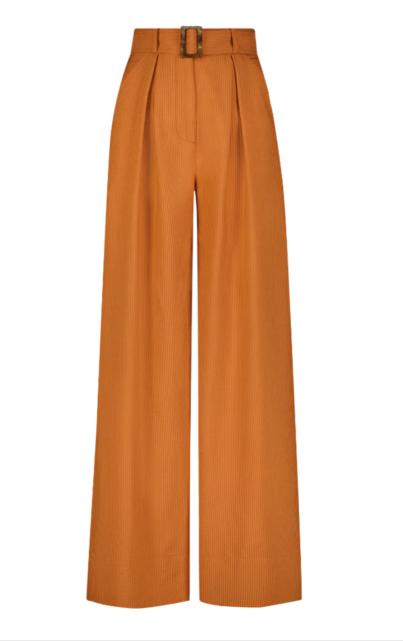 Wide Leg Pleated Pant Pumpkin