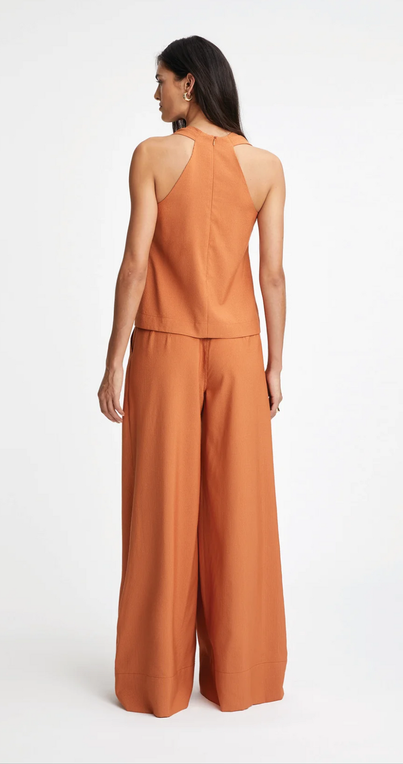 Wide Leg Pleated Pant Pumpkin