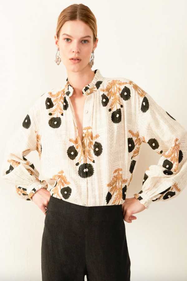 Poet Noir Triple Bloom Blouse (Final Sale)