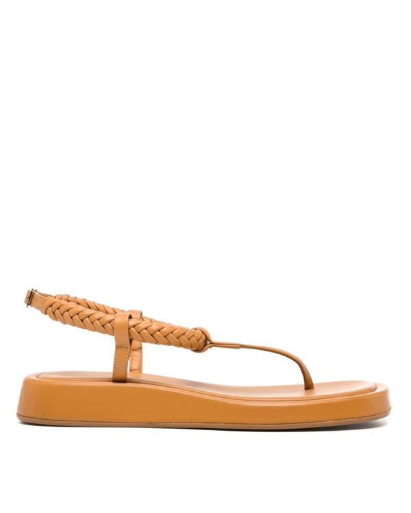 Rosie 3 Flat Leather Thong with Braided Strap (Final Sale)