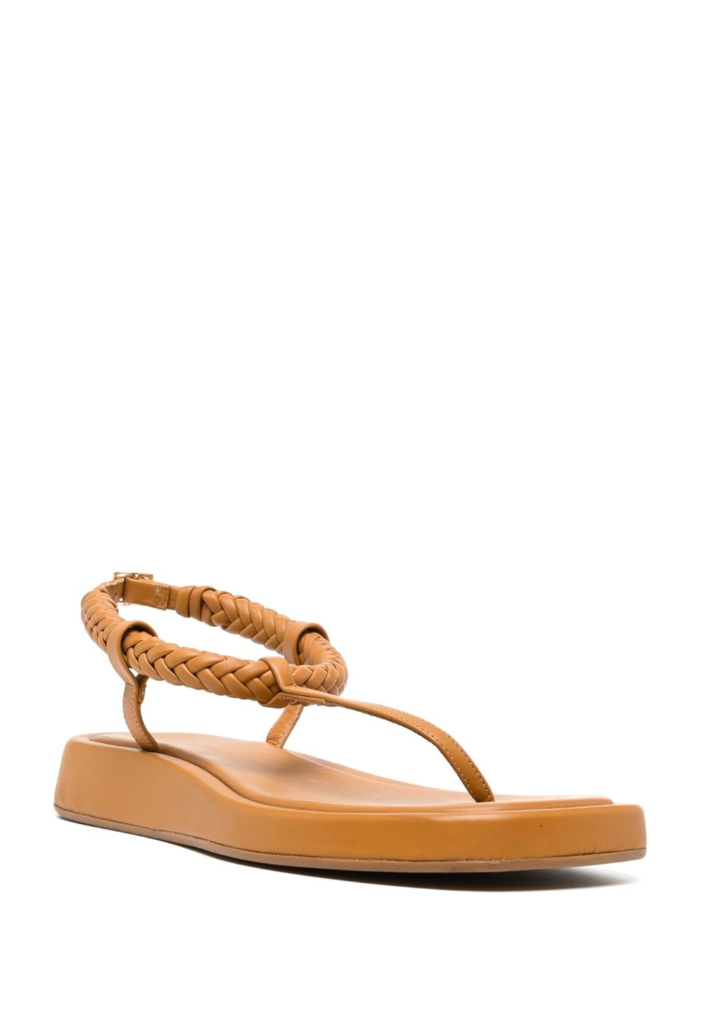 Rosie 3 Flat Leather Thong with Braided Strap (Final Sale)