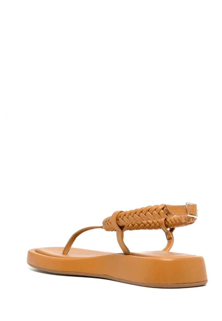 Rosie 3 Flat Leather Thong with Braided Strap (Final Sale)