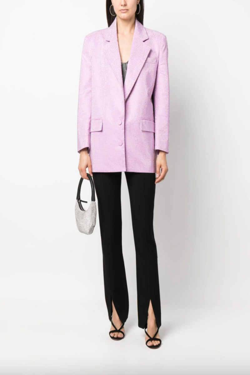 Allover Rhinestone Oversized Blazer Lilac Pink (Final Sale)