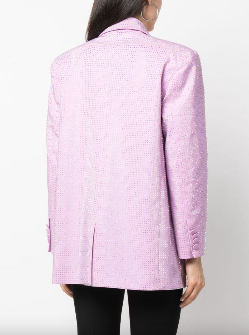 Allover Rhinestone Oversized Blazer Lilac Pink (Final Sale)