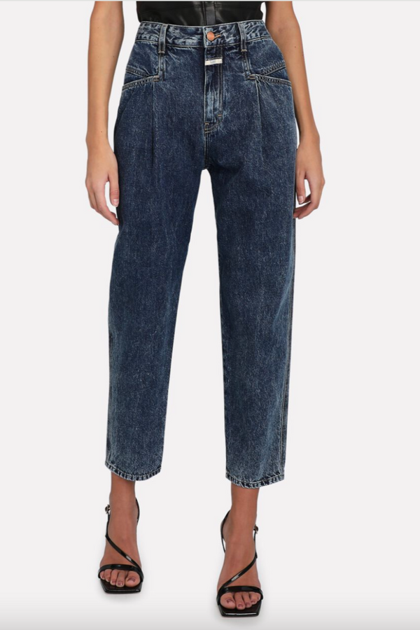 Pearl Jeans Relaxed Fit Mid + Dark Blue