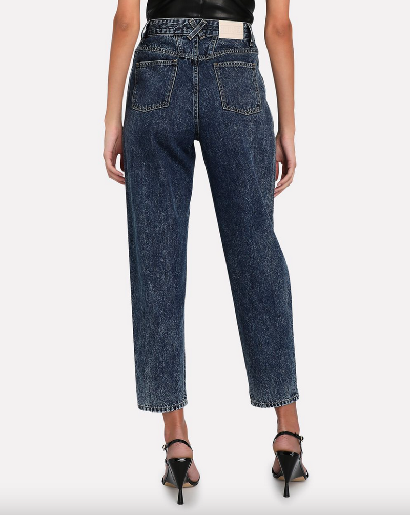 Pearl Jeans Relaxed Fit Mid + Dark Blue