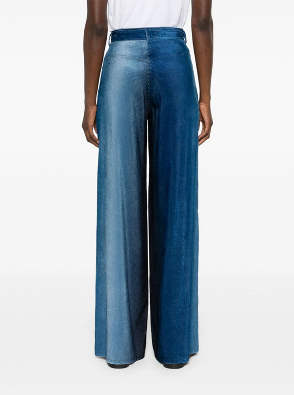 Degrade Denim Velvet Wide Leg Pants