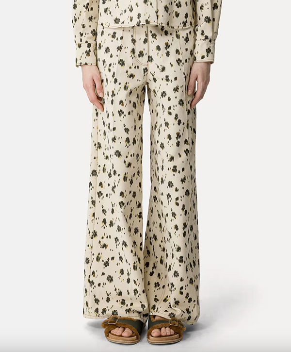 Wide Leg Jeans with a "Les Fleurs Camou" Print