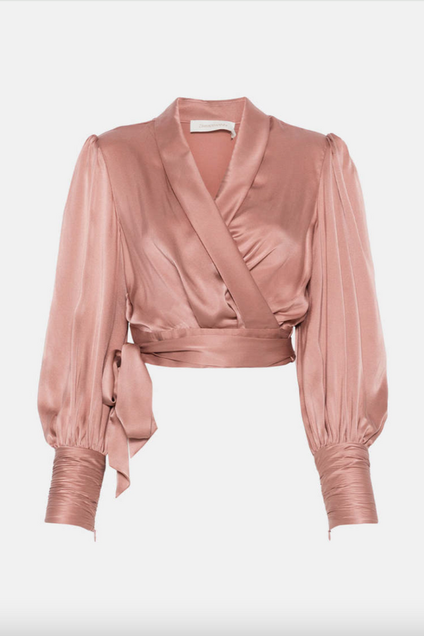 Silk Wrap Top Blush