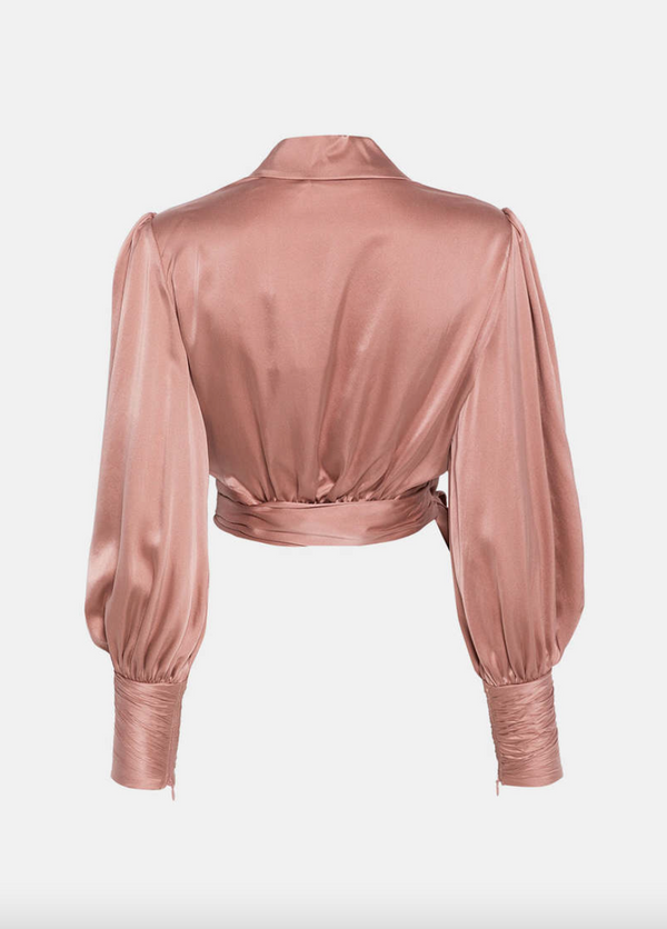 Silk Wrap Top Blush