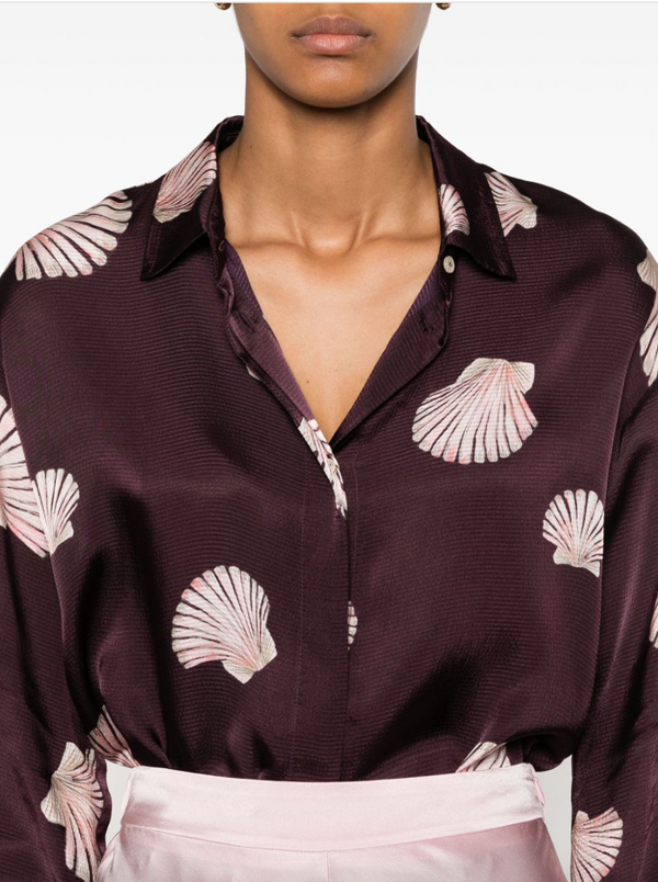 Mother of Pearl Pajama Shirt in Velvet