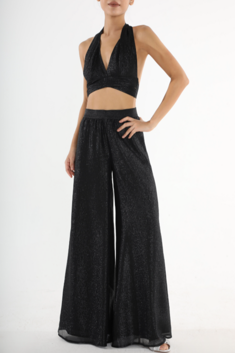 Harem Pants in Black Lurex