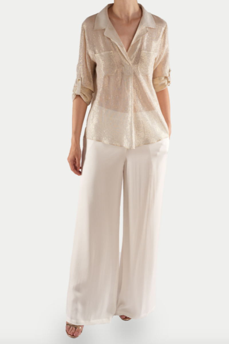 Anne Shirt in Gold Silk Lurex