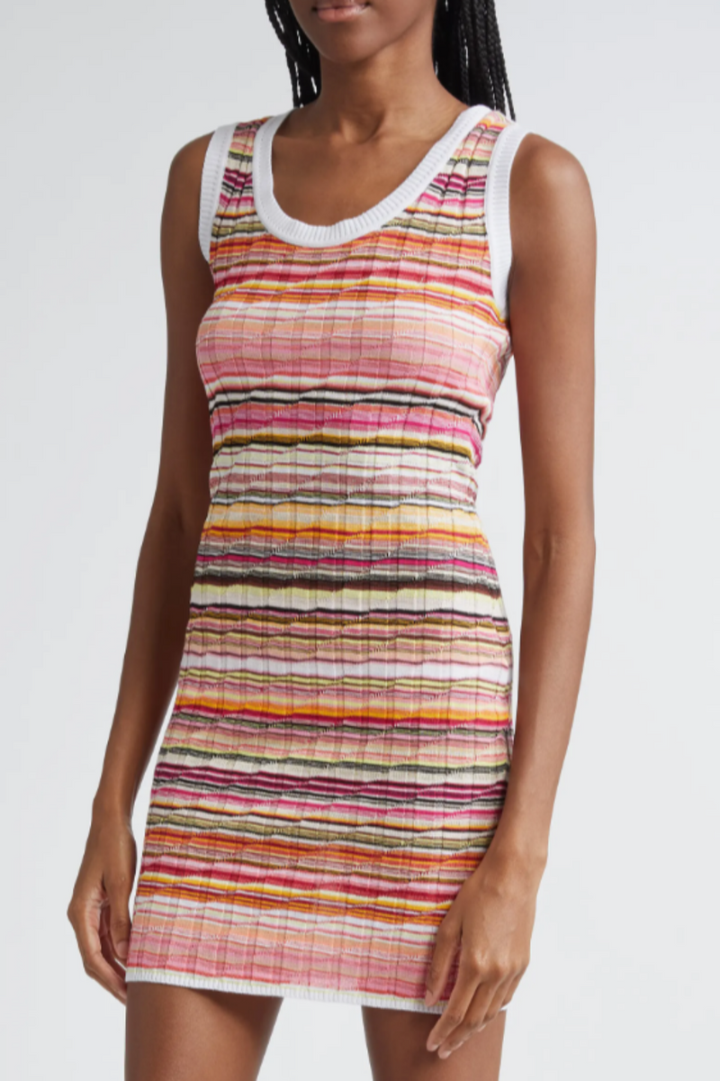 Sleeveless Short Dress Multi Pink