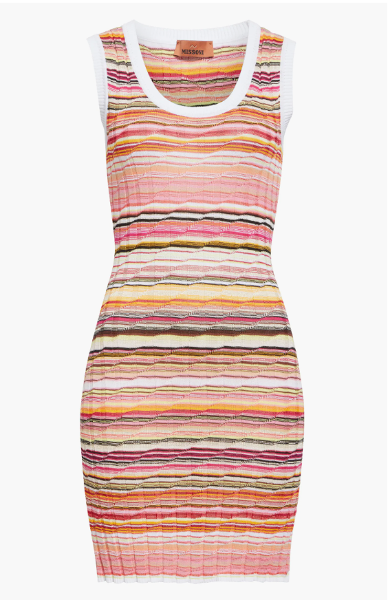 Sleeveless Short Dress Multi Pink