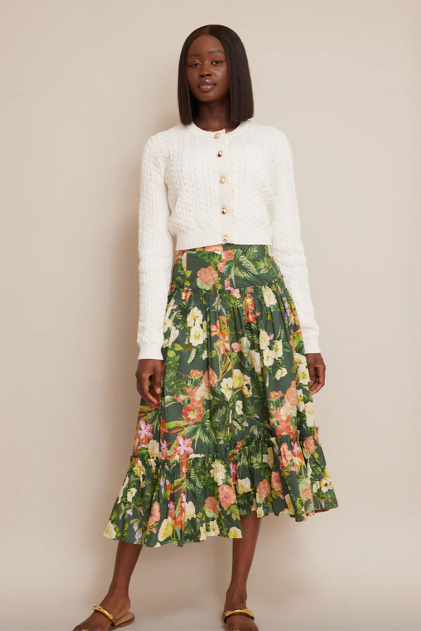 Tisbury Skirt Kingston Floral Olive (Final Sale)