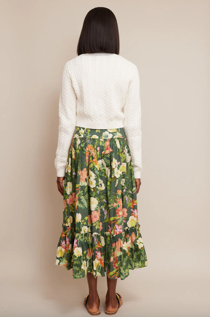 Tisbury Skirt Kingston Floral Olive (Final Sale)