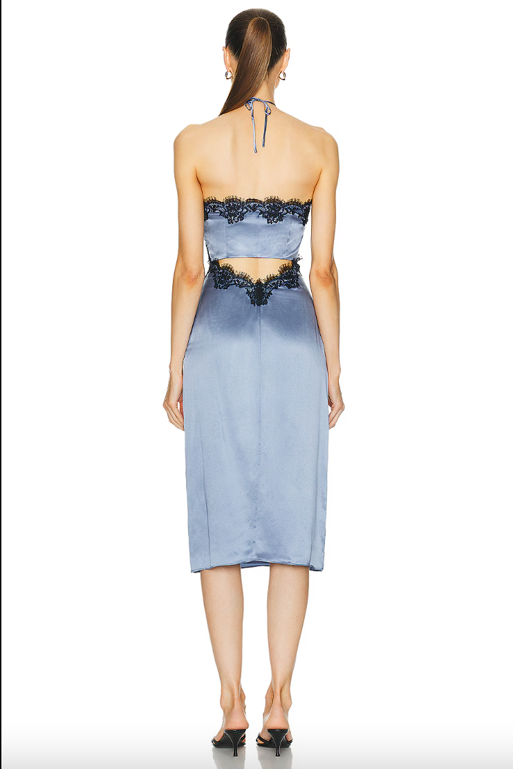 Silk and Halter Dress Denim