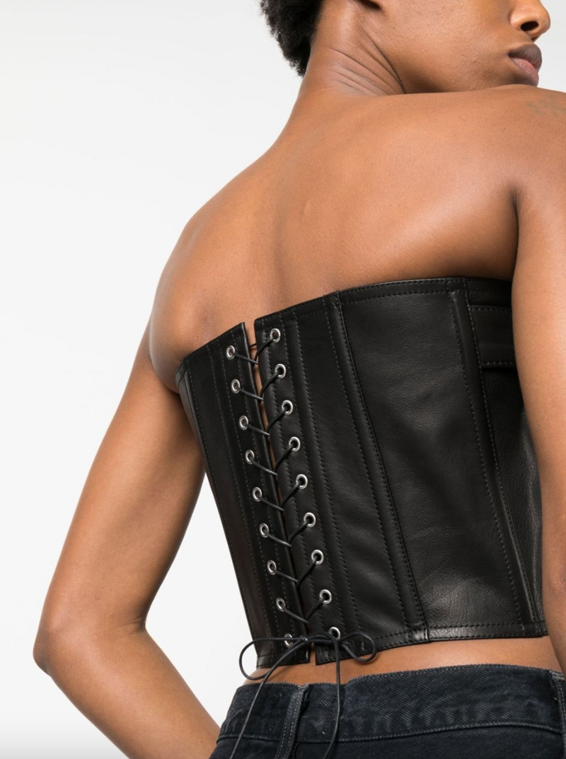 Leather Belted Corset Top