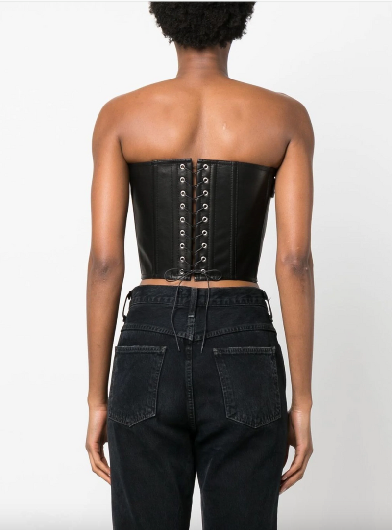 Leather Belted Corset Top