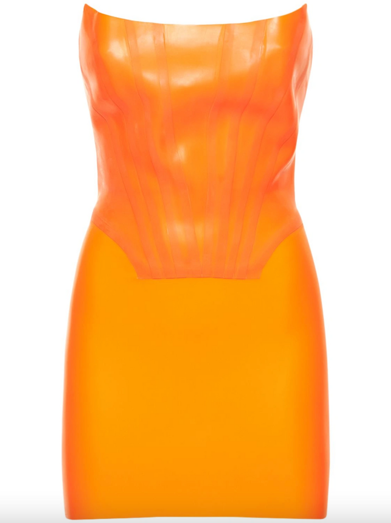 Latex Bustier Mini Dress