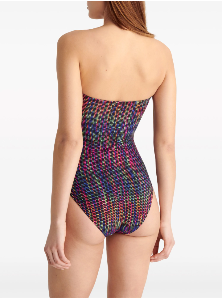 Halo Bustier One-Piece Chameleon Print